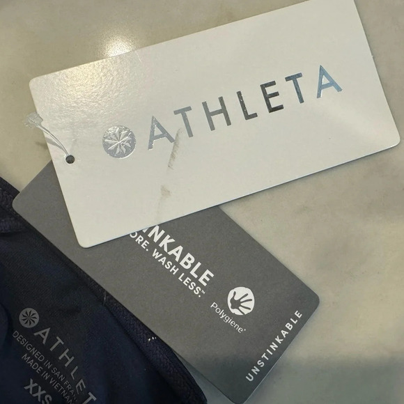 Athleta Women’s Navy Blue Pacifica Wrap Front Top Size xxs  NWT - Picture 13 of 14